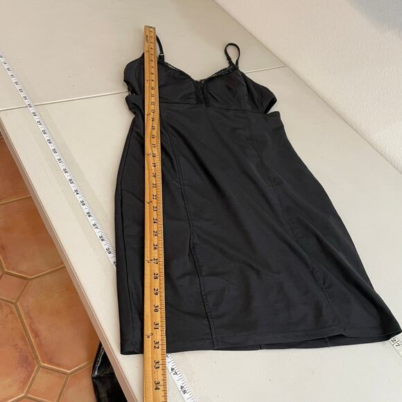 Bebe Y2K Black Bodycon Tank Baby Doll Cutout Mini Dress Size Large Stretch - Picture 16 of 16
